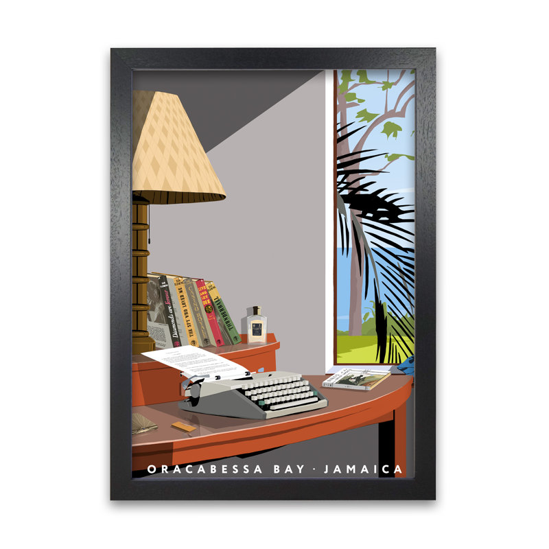 Oracabessa Bay Jamaica by Richard O'Neill - Single Picture Frame Print, 42 cm H x 297 cm W, Black