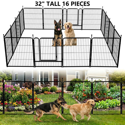 Parc pour chien extérieur, clôture pour animaux 16 panneaux pour l'intérieur, barrière pour animaux de compagnie grands / moyens / petits, enclos d'exercice portable pour camping-car