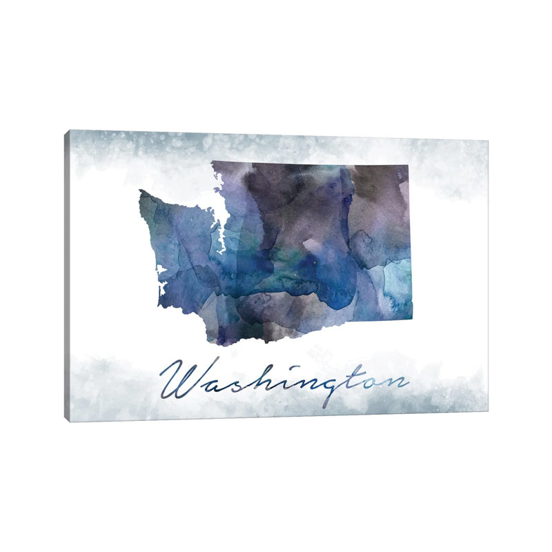 Washington State Bluish - Wrapped Canvas Print, 20.32cm H x 30.48cm W