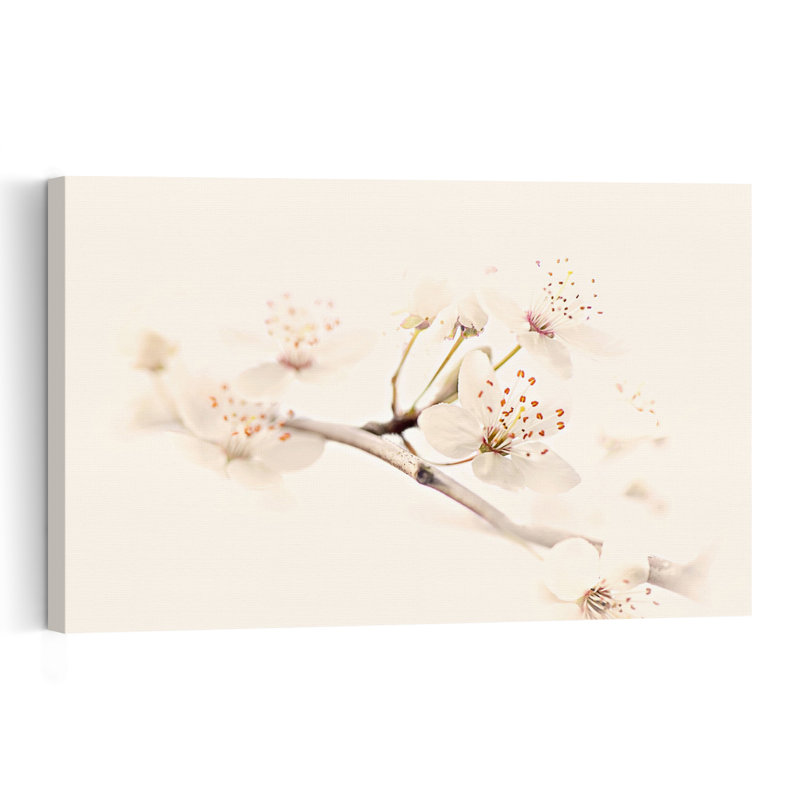Fleurs printanières délicates, cerise délicate, onirique et élégante, impression d'art mural printanier, 12" H x 18" W