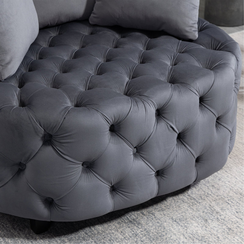 Chaise d'appoint / Fauteuil demi-tonneau classique pour salon / Chaise de loisirs moderne (gris), Gris