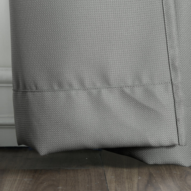 Karpinski Casual Textured Semi-Sheer Grommet Curtain Panel, 40" W x 63" L, Gray