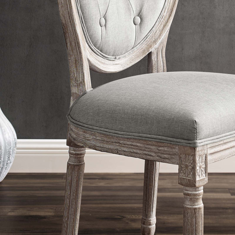 Chaise d'appoint de salle à manger rembourrée Modway, Mélange de polyester gris clair