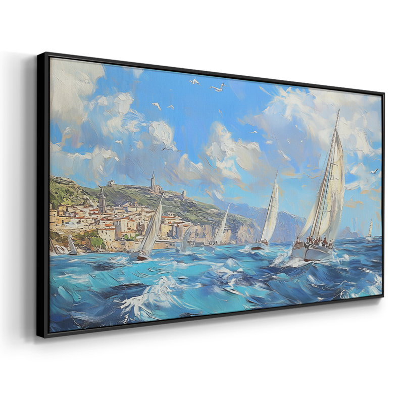 Série paysage - CLIX - Toile tendue avec châssis encadré - Prêt à être accroché, Noir, H 21 po x l 41 po
