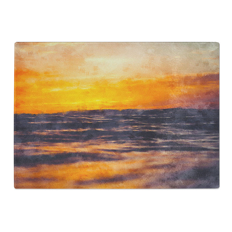 Tempered Glass Mood of the Ocean Chopping Board, 28.5 cm x 39 cm
