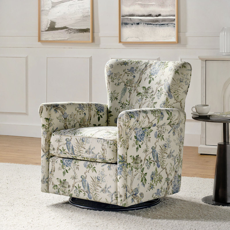 Cofer 77.40cm Wide Tufted Polyester Yes Armchair, Bird Floral