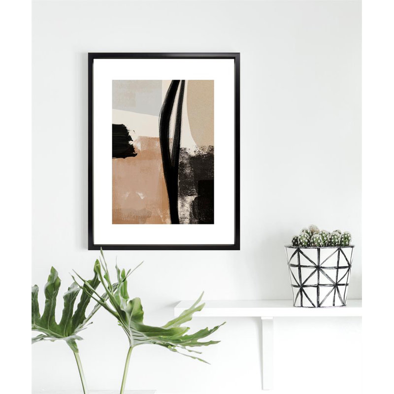 Arrangement I Abstract - Single Picture Frame Print, 164.592 cm H x 136.652 cm W, Matt White