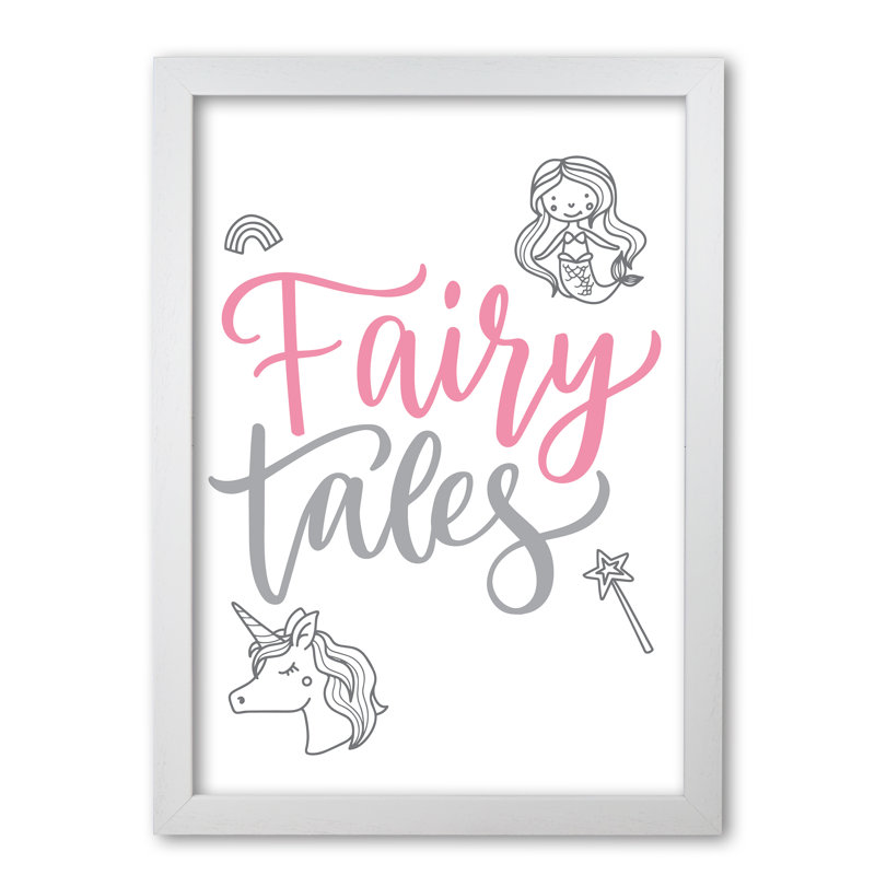 Fairy Tales - Painting, 30 cm H x 21 cm W x 5 cm D, White Grain Frame
