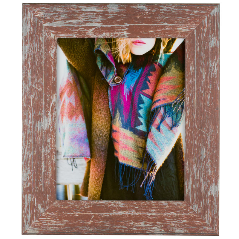 Cadre photo simple Samra, Bois de grange rouge, L 5 po x H 7 po