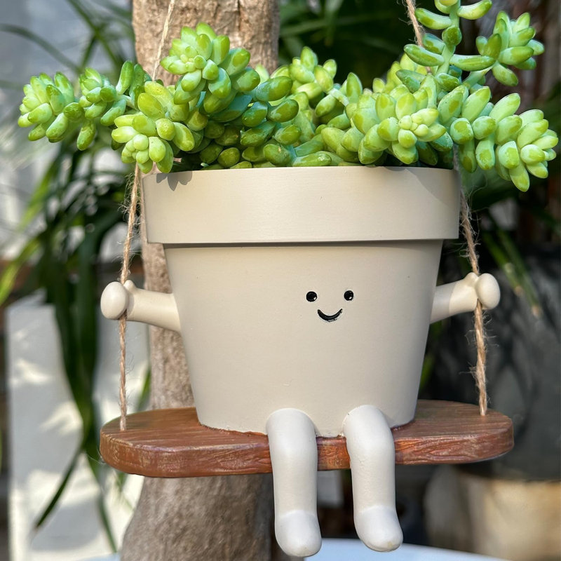 Mignon pot en résine avec drainage