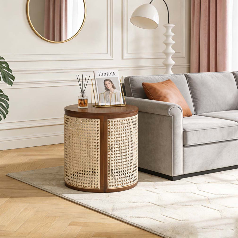 Table de bout ronde 15,70 po, Marron foncé