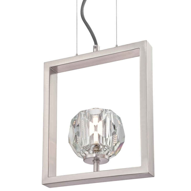 1 - Light Geometric Pendant, Brushed Nickel