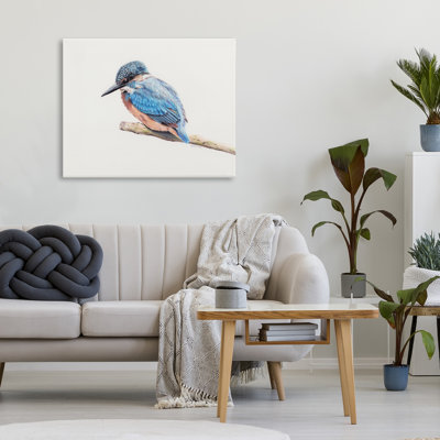 Martin-pêcheur vibrant sur toile tendue, design par Cady