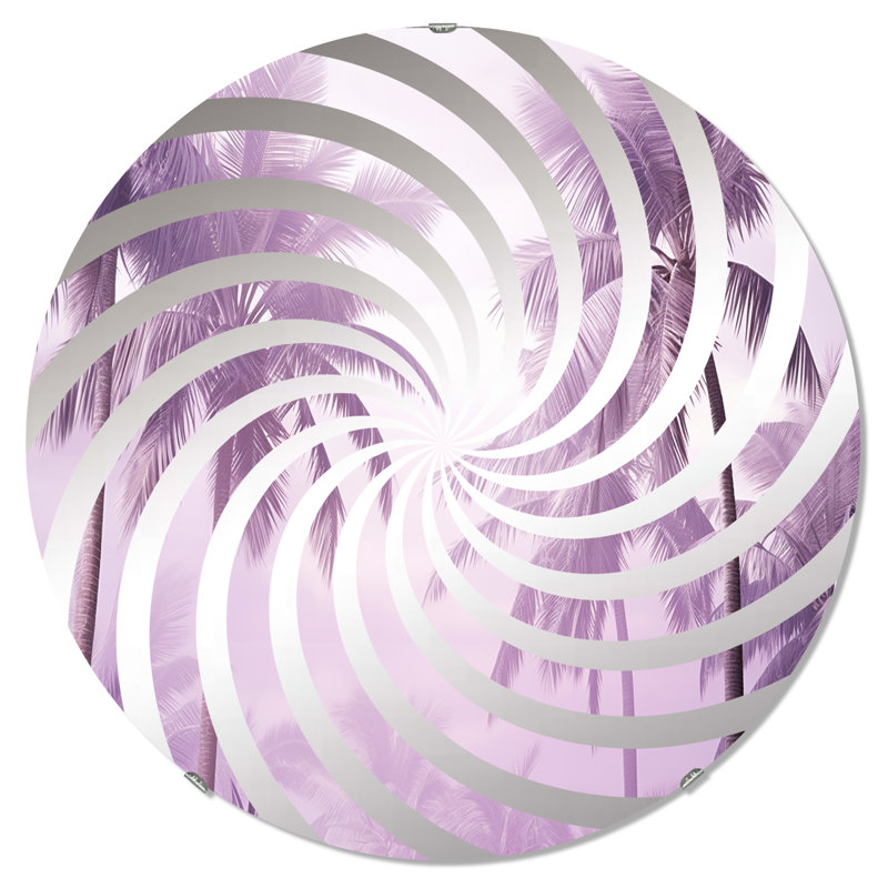 Miroir d'appoint Lavender Jungle Palm Tree Lagoon, 31,4 po x 31,4 po