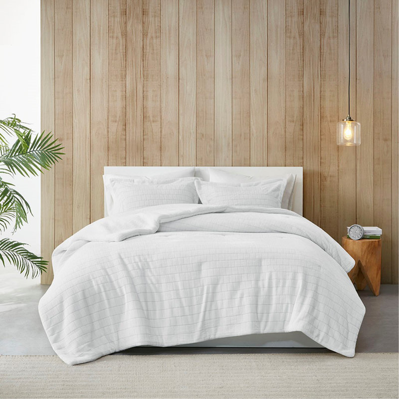 Plush To Sherpa Comforter Set, Queen Comforter + 2 Shams 