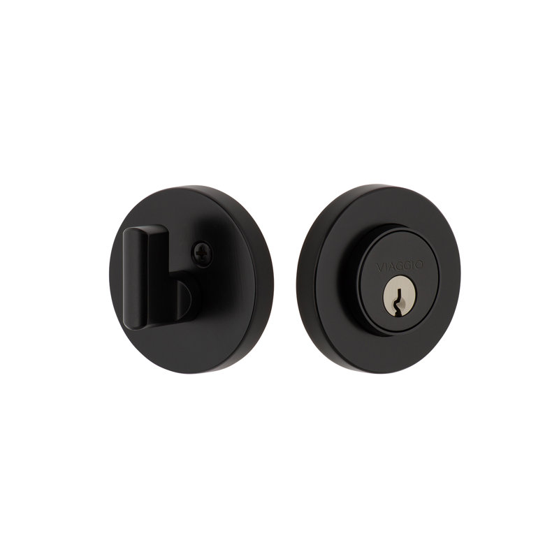 Pêne dormant à cylindre simple sans clé avec rosette Circolo, 2.375", Noir satiné