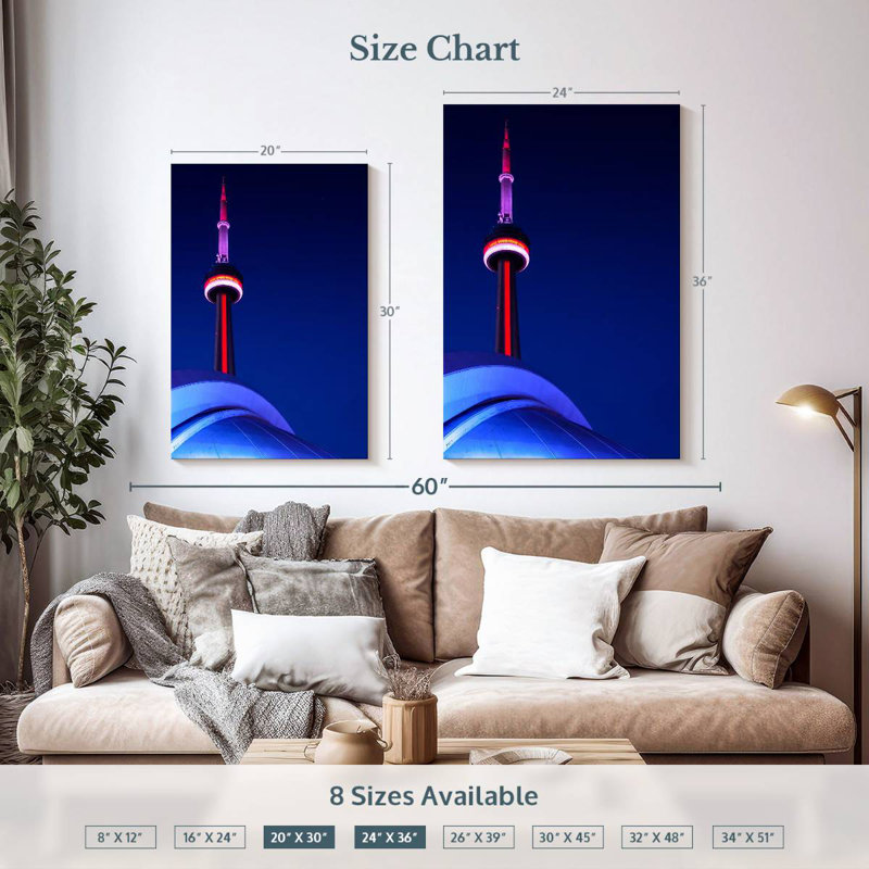 Aime CN Tower Spire Lights, 36" H x 24" W