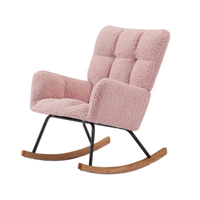 Laketria Metal,Solid Wood Rocking Chair