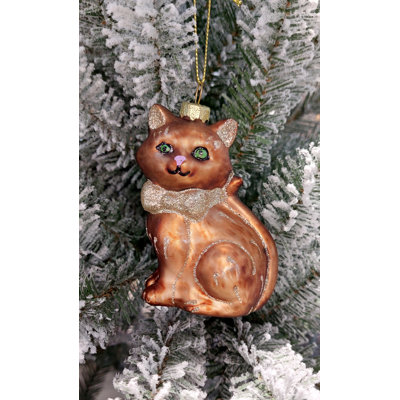 Christmas Glass Ornament - Cat by  F07M3-29 HB-SY25060