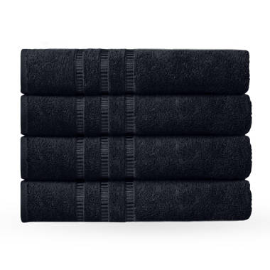 Home Sweet Home 100% Cotton 6-Piece Bath Towel Set - Extra Soft Bath  Towels, Black