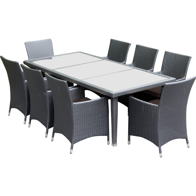 Ensemble de salle à manger rectangulaire pour 8 personnes 82 "Pavior, Supercrylic beige, Noir