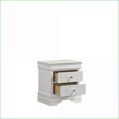 Blaze Modern 2-Drawer Wood Nightstand in White