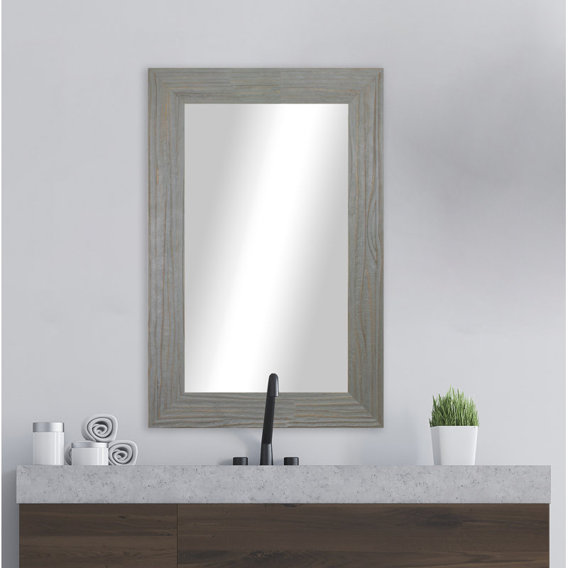 Pernie Wood Flat Mirror, 30.25" H x 14.25" W