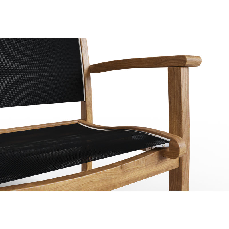 Outdoor Dining Armchair, Black/Natural