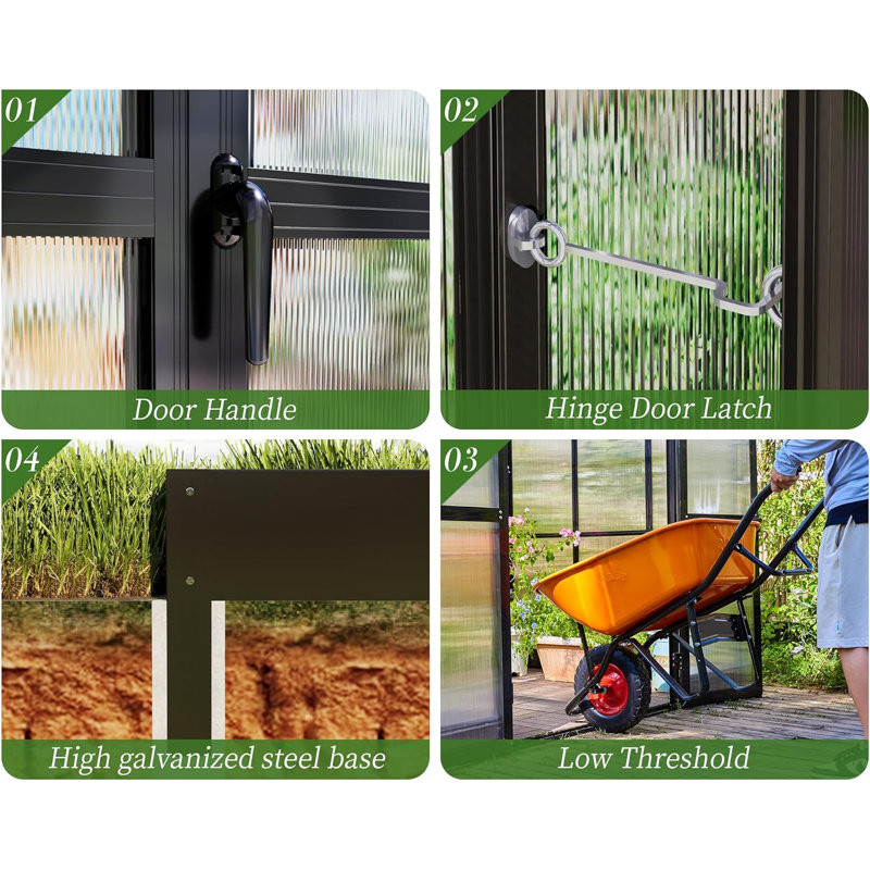 Serre d'extérieur en polycarbonate 12 po x 13,5 po x 9 pi Grower's Haven