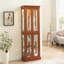 Vitrine lumineuse avec tablettes réglables et dossier en miroir pour mettre en valeur diverses collections avec style-531522625