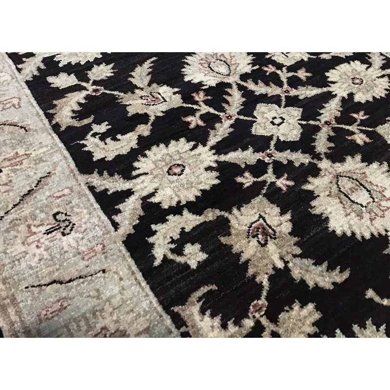 Chemin de table noir et crème noué à la main de haute qualité