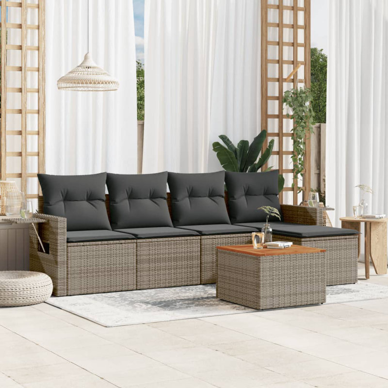 Vidaxl Garden Sofa Set Grey