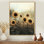 Doykos rétro jour de pluie tournesols I - tournesols grand art mural