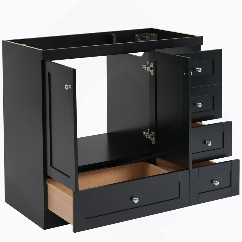 Meuble-lavabo noir 36 po (lavabo non inclus)