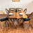Junilla Live Edge Solid Walnut Dining Table – Handmade Farmhouse Kitchen Table with V-Shaped Wooden Legs-958667445