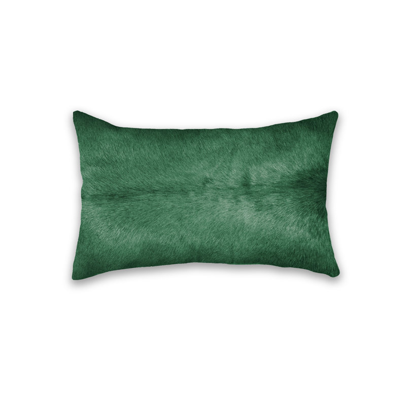 12" x 20" Chevron Cowhide Throw Pillow, Verde