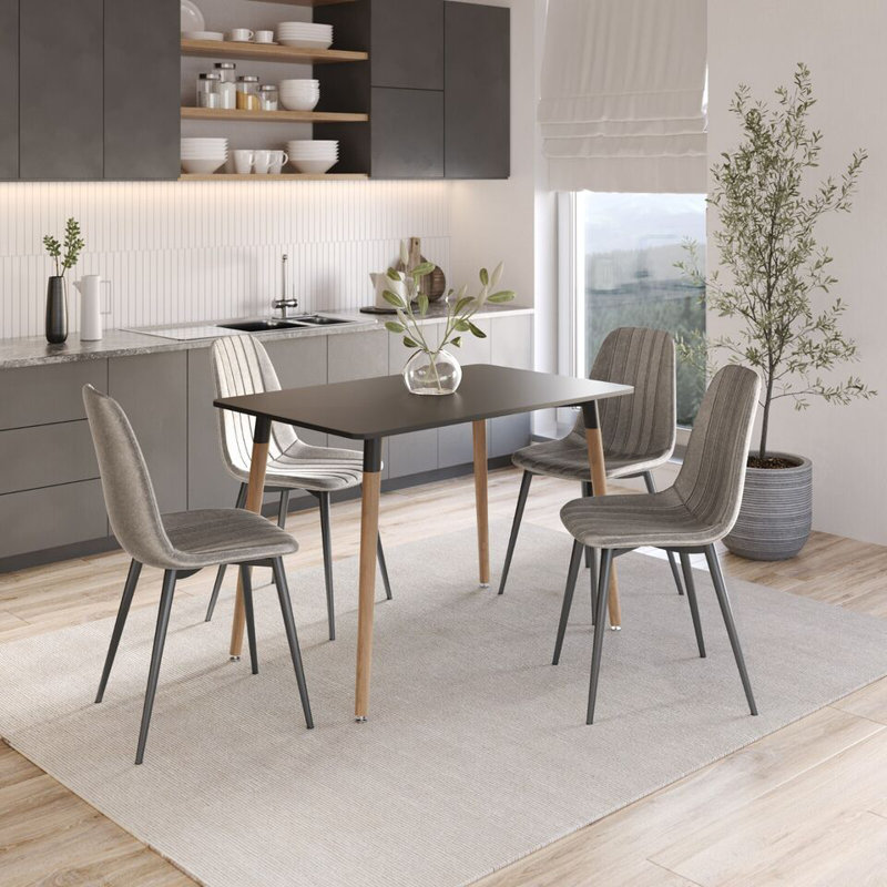 Carlo Anti Stain Velvet Dining Chairs Padded Seat Metal Legs Kitchen Office, Taupe, 4