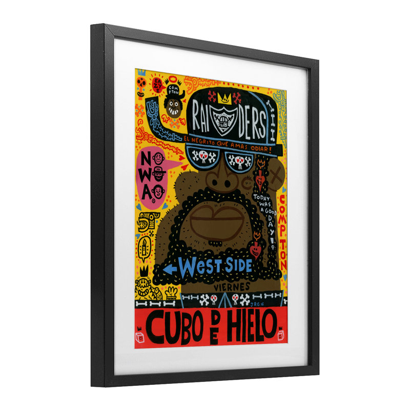 Iconic Hip Hop Collage, reproduction encadrée sous verre, conception de Jorge R. Gutierrez, Cadre noir minuit