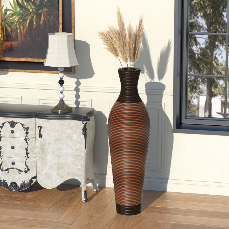 vases de sol design debout avec élégantes finitions bicolores brun foncé