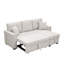 Canapé modulaire 76,5 po en mélange de lin avec lit escamotable et rangement pour chaise longue-1004612232