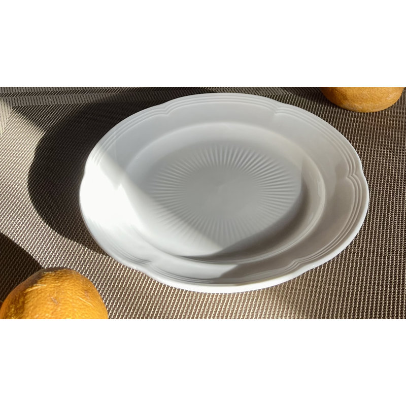 Assiette à salade en porcelaine blanche durable Plum Blossom