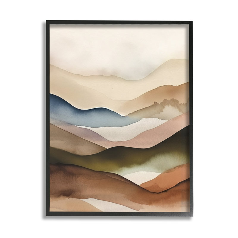 «Abstract Mountain Range», reproduction sur bois encadrée, H 20 po x l 16 po x P 1,5 po, Giclée encadrée noir minuit