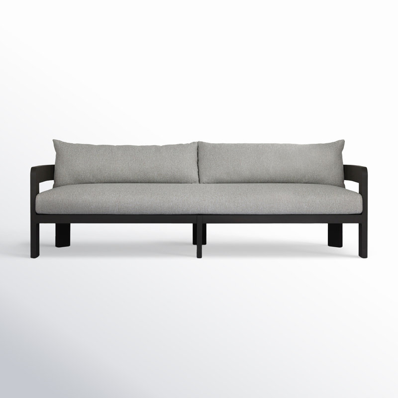 Jackson Outdoor Metal Sofa-96"-Alessi Linen, Concha Fog
