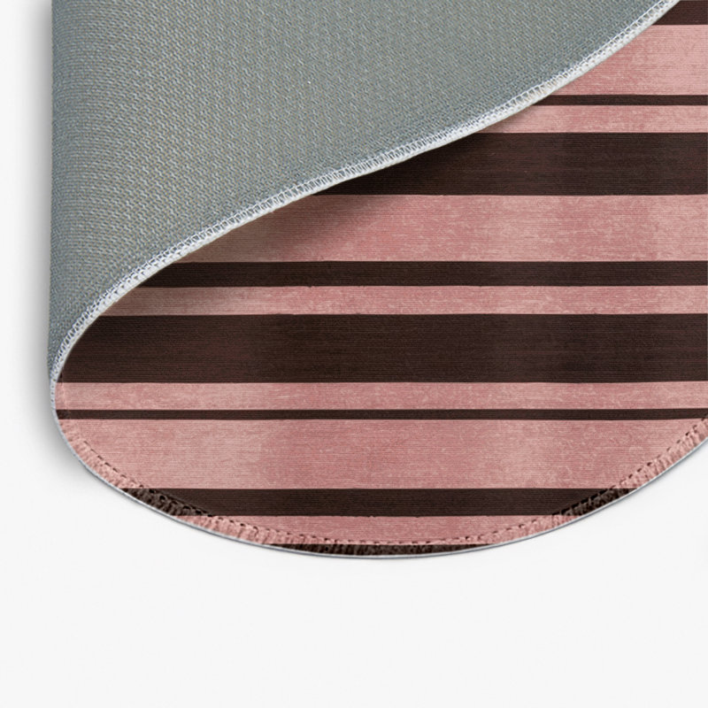 Tapis intérieur / extérieur noir HorizontalStripes, Rond 5 pi