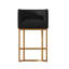 Tabouret de bar moderne, tabourets de bar à hauteur de comptoir, cuir de polyuréthane noir avec pieds en métal doré-875721301-875721288-875721302