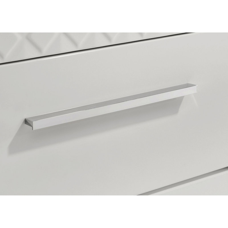 Commode 6 tiroirs Pierce, Blanc brillant