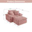 Fauteuil d'appoint surdimensionné 47 po avec repose-pieds en velours côtelé pour salon-129846062