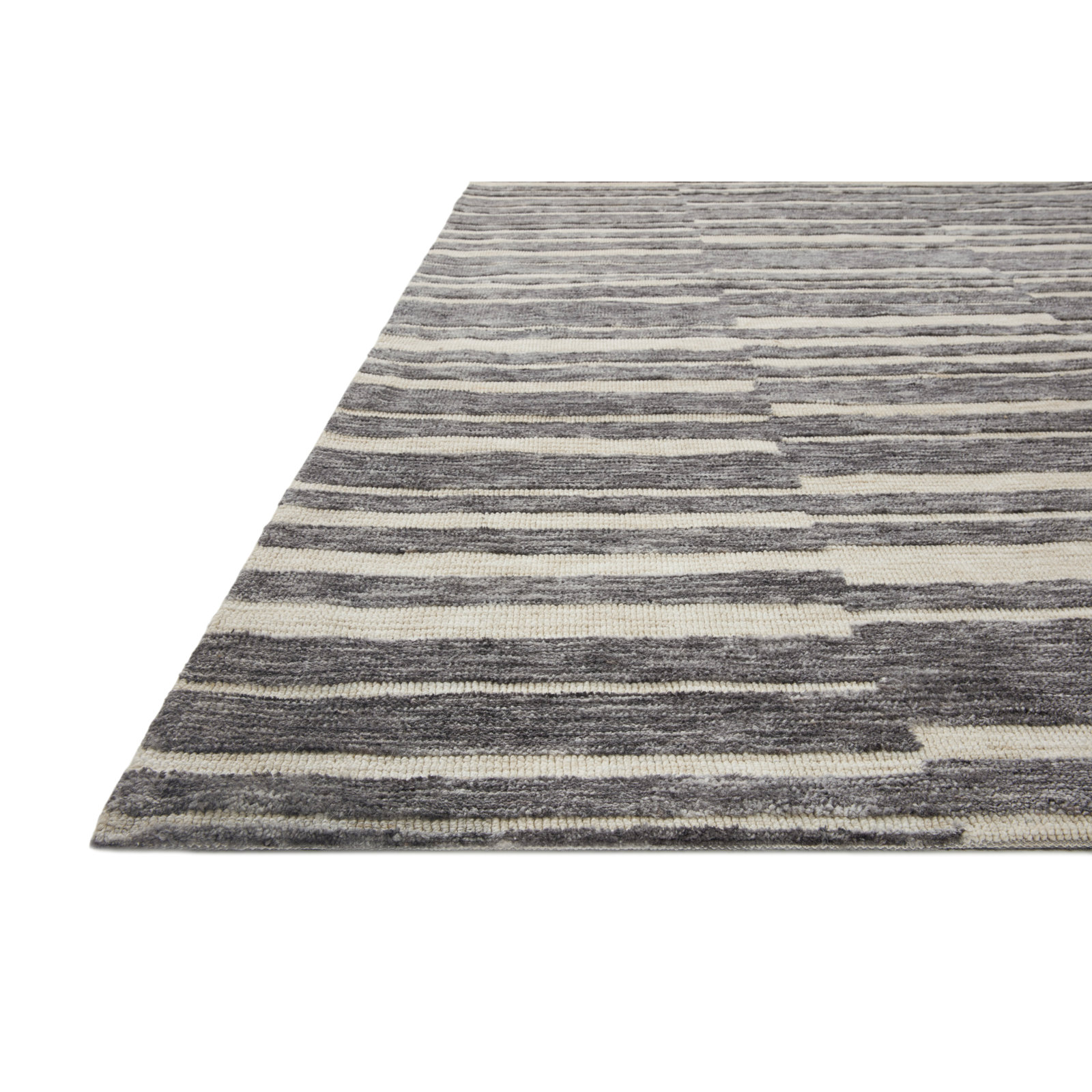 Gertie Natural Slate Striped Rug, Rectangle 5' x 7'6"