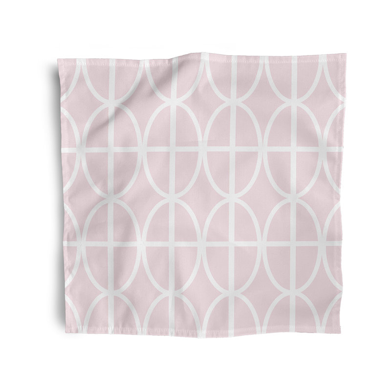 Kshaun Polyester Geometric Square Napkin, Pink