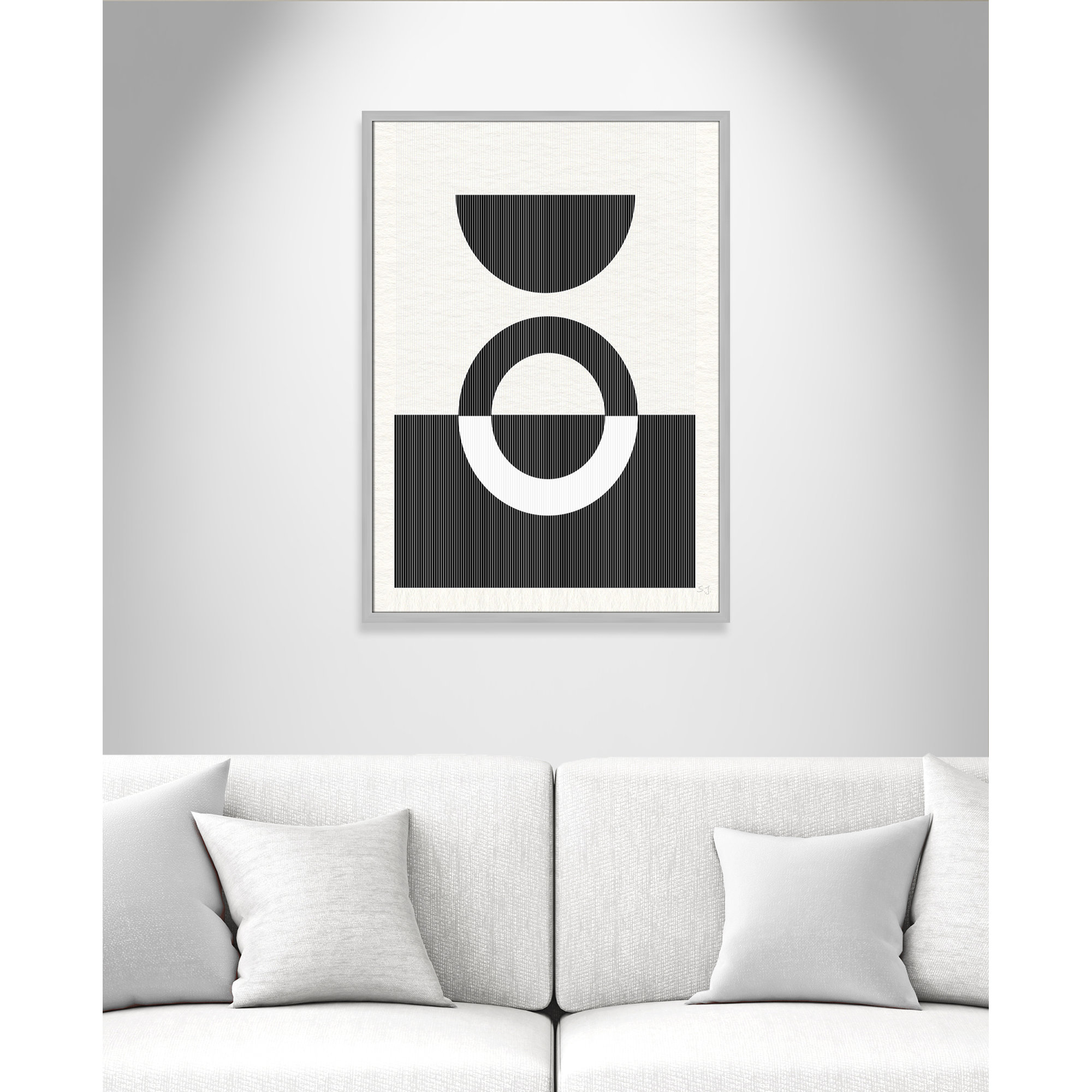 Eclipse III, 35.5" H x 25.5" W x 0.75" D, Matte Silver Framed